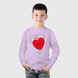 Лонгслив хлопковый детский Love hands, цвет: лаванда — фото 2