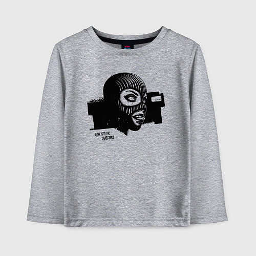 Детский лонгслив Девушка с языком / Меланж – фото 1