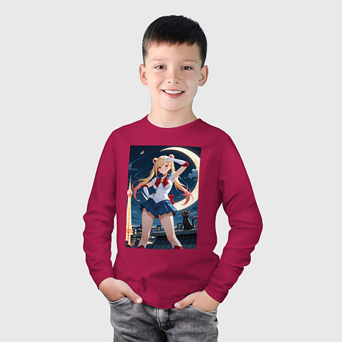 Детский лонгслив Марин Китагава косплей Сейлор Мун / Маджента – фото 3