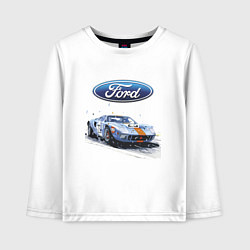 Лонгслив хлопковый детский Ford motorsport - sketch, цвет: белый