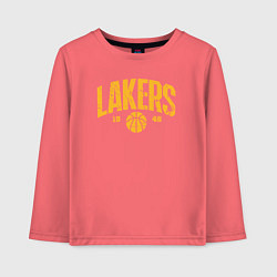 Лонгслив хлопковый детский Lakers 1948, цвет: коралловый