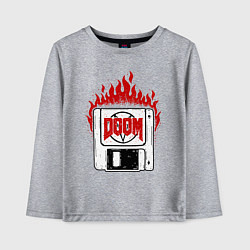 Лонгслив хлопковый детский Дискета с думом, цвет: меланж
