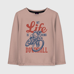Лонгслив хлопковый детский My life is going downhill, цвет: пыльно-розовый