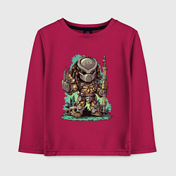 Лонгслив хлопковый детский Хищник, цвет: маджента