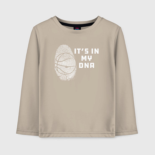 Детский лонгслив Баскетбол в моей днк / Миндальный – фото 1