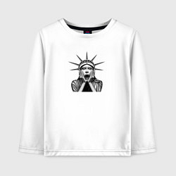 Лонгслив хлопковый детский Статуя удивления, цвет: белый