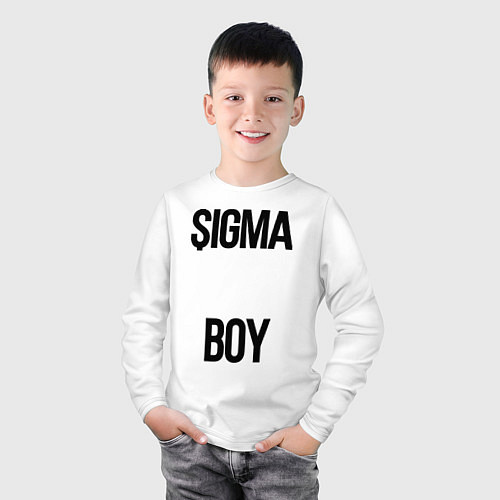 Детский лонгслив Сигма / Белый – фото 3