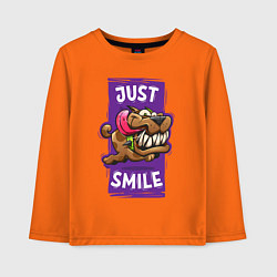 Лонгслив хлопковый детский Просто улыбнись, цвет: оранжевый