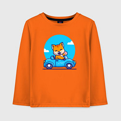 Лонгслив хлопковый детский Котик водитель, цвет: оранжевый
