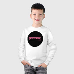 Лонгслив хлопковый детский Blackpink logotype - group of South Korea, цвет: белый — фото 2