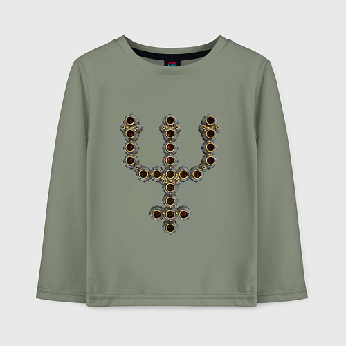 Детский лонгслив Astrological symbol planet neptune metal antique / Авокадо – фото 1