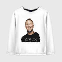 Лонгслив хлопковый детский James Alan Hetfield - Metallica leader, цвет: белый