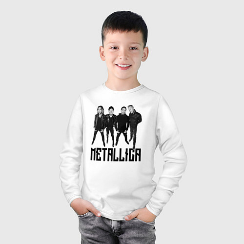Детский лонгслив Metallica - cool guys / Белый – фото 3