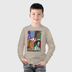 Лонгслив хлопковый детский The real ghostbusters, цвет: миндальный — фото 2