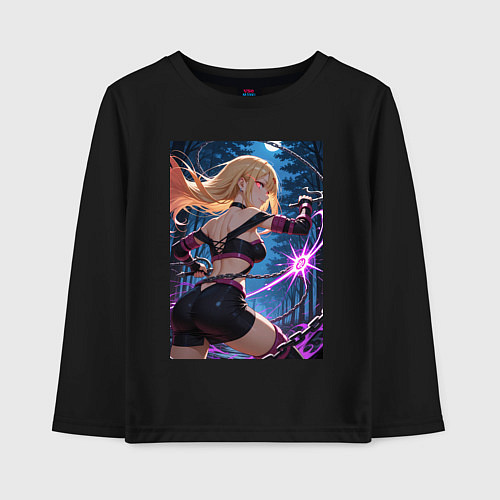 Детский лонгслив Марин Китагава косплей Fate stay night / Черный – фото 1