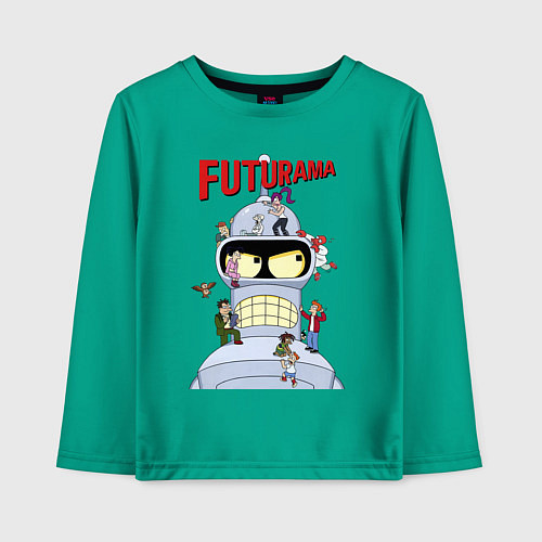Детский лонгслив Futurama all / Зеленый – фото 1