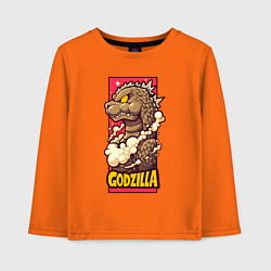 Лонгслив хлопковый детский Pink godzilla, цвет: оранжевый