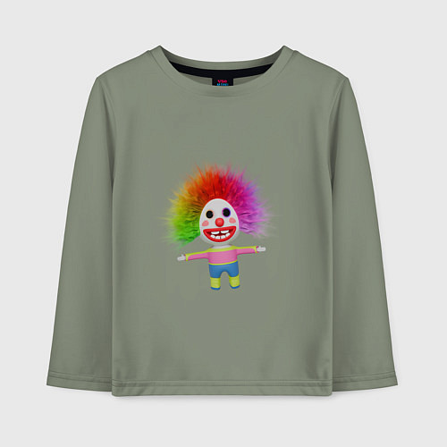 Детский лонгслив Клоун мультфильм разноцветный / Авокадо – фото 1
