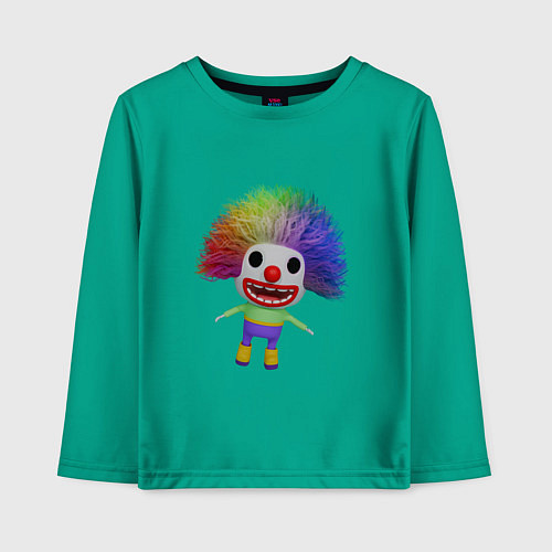 Детский лонгслив Cartoon clown colorful hair / Зеленый – фото 1