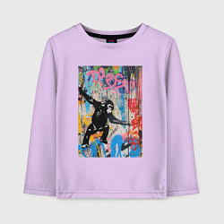 Лонгслив хлопковый детский Monkey graffiti, цвет: лаванда