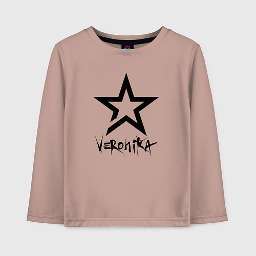 Детский лонгслив Veronika - star / Пыльно-розовый – фото 1