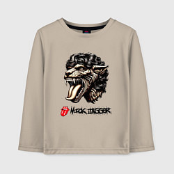 Лонгслив хлопковый детский Mick Jagger - stylization, цвет: миндальный