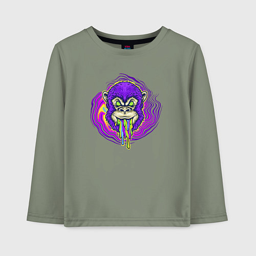 Детский лонгслив Purple monkey / Авокадо – фото 1