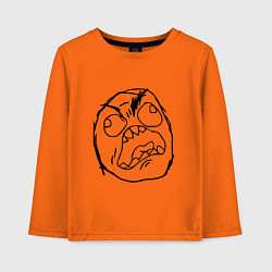 Лонгслив хлопковый детский Рейдж фейс мем, цвет: оранжевый