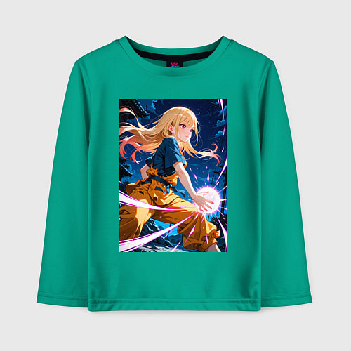 Детский лонгслив Марин Китагава косплей Dragon Ball / Зеленый – фото 1