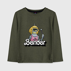 Лонгслив хлопковый детский Gender Bender, цвет: меланж-хаки