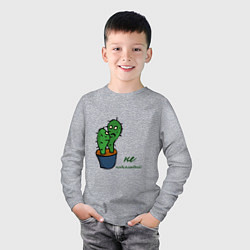 Лонгслив хлопковый детский Говорящие кактусы, цвет: меланж — фото 2