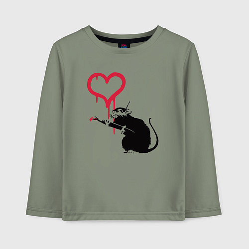 Детский лонгслив Rat heart / Авокадо – фото 1