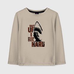 Лонгслив хлопковый детский Shark threshold, цвет: миндальный