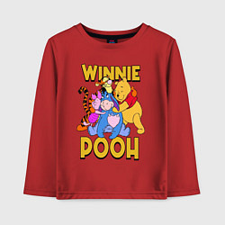 Лонгслив хлопковый детский Winnie Pooh hugs, цвет: красный
