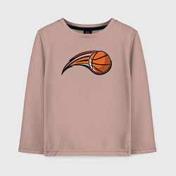 Лонгслив хлопковый детский Basketball shot, цвет: пыльно-розовый