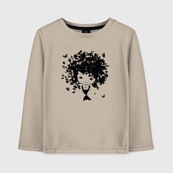 Лонгслив хлопковый детский Милая весенняя девчонка, цвет: миндальный