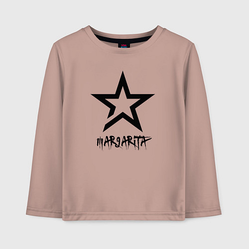 Детский лонгслив Маргарита - звезда / Пыльно-розовый – фото 1