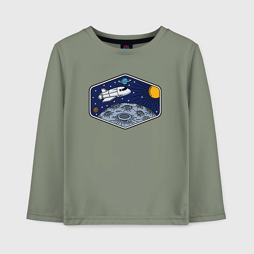 Детский лонгслив Лунный шаттл / Авокадо – фото 1