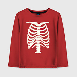 Лонгслив хлопковый детский Сердце в скелете, цвет: красный