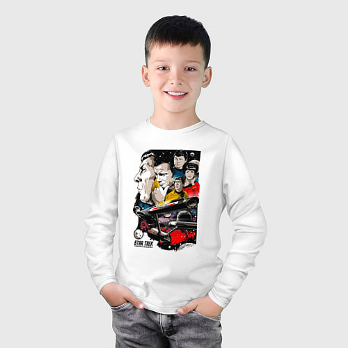 Детский лонгслив Star Trek: Команда Энтерпрайз / Белый – фото 3
