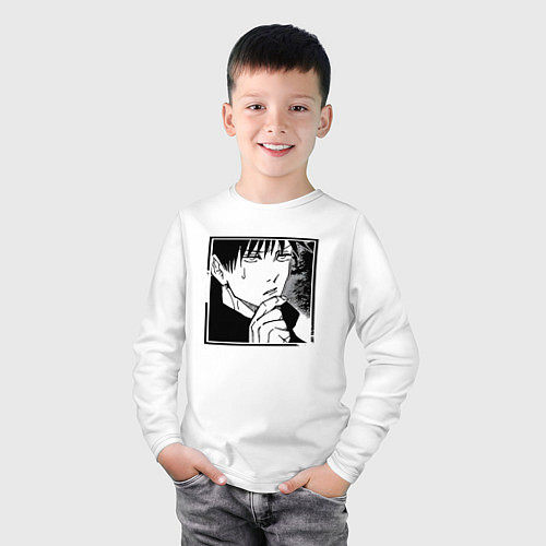 Детский лонгслив Мегуми фусигуро / Белый – фото 3