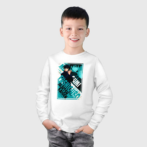 Детский лонгслив Мегуми фусигуро кайсен / Белый – фото 3