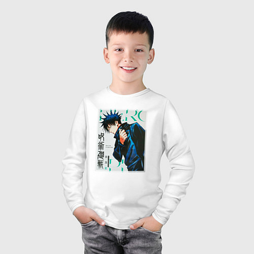 Детский лонгслив Мегуми фусигуро манга / Белый – фото 3