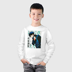 Лонгслив хлопковый детский Мегуми фусигуро манга, цвет: белый — фото 2