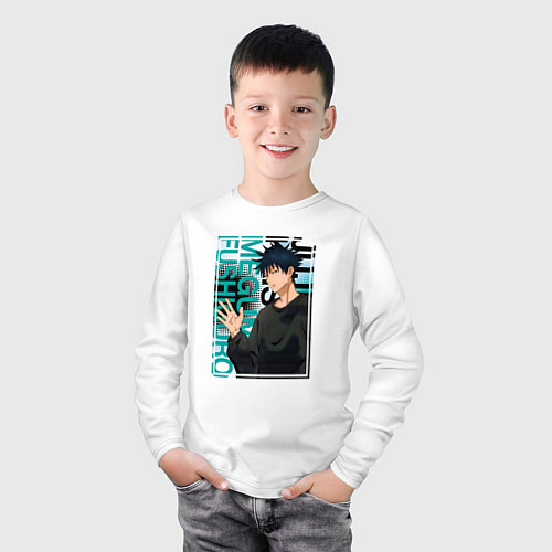 Детский лонгслив Мегуми фусигуро заклинатель / Белый – фото 3