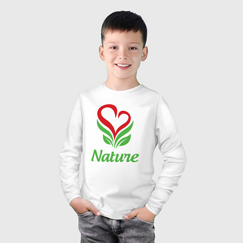 Детский лонгслив Любовь природы / Белый – фото 3