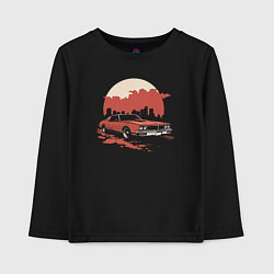 Лонгслив хлопковый детский City car, цвет: черный