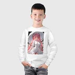 Лонгслив хлопковый детский Принцесса сидит под зонтиком, цвет: белый — фото 2