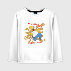 Лонгслив хлопковый детский Симпсоны не ждите чуда, цвет: белый