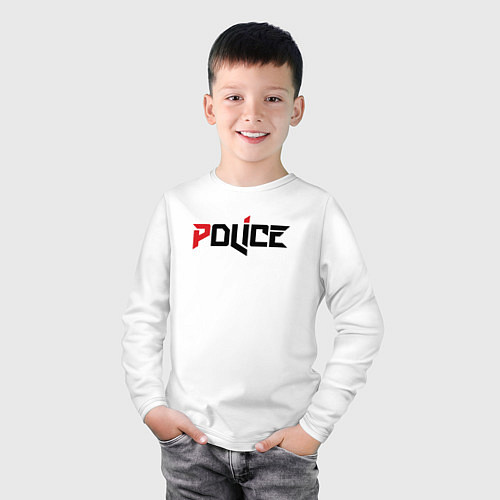 Детский лонгслив Police / Белый – фото 3